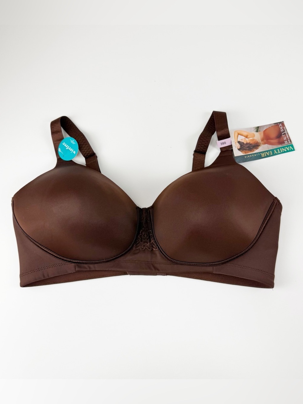 Vanity Fair Full Figure Beauty Back Smoother Wireless Bra 38D Brown NWT 71380